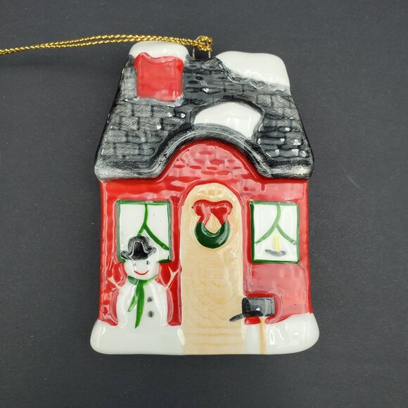 Ceramic Village Christmas Tree Ornaments Post Office School Craft Shop House - Picture 3 of 6